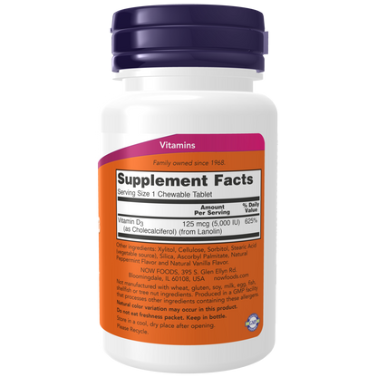 Vitamin D-3 5000 IU (120 Masticables) /Chewables