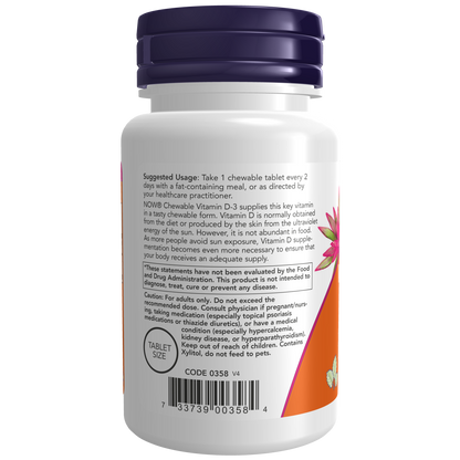Vitamin D-3 5000 IU (120 Masticables) /Chewables
