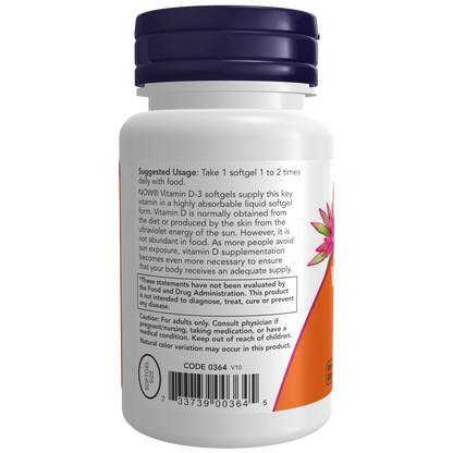 Vitamina D-3 400 IU (180 Softgels) / Vitamin D-3 400 IU