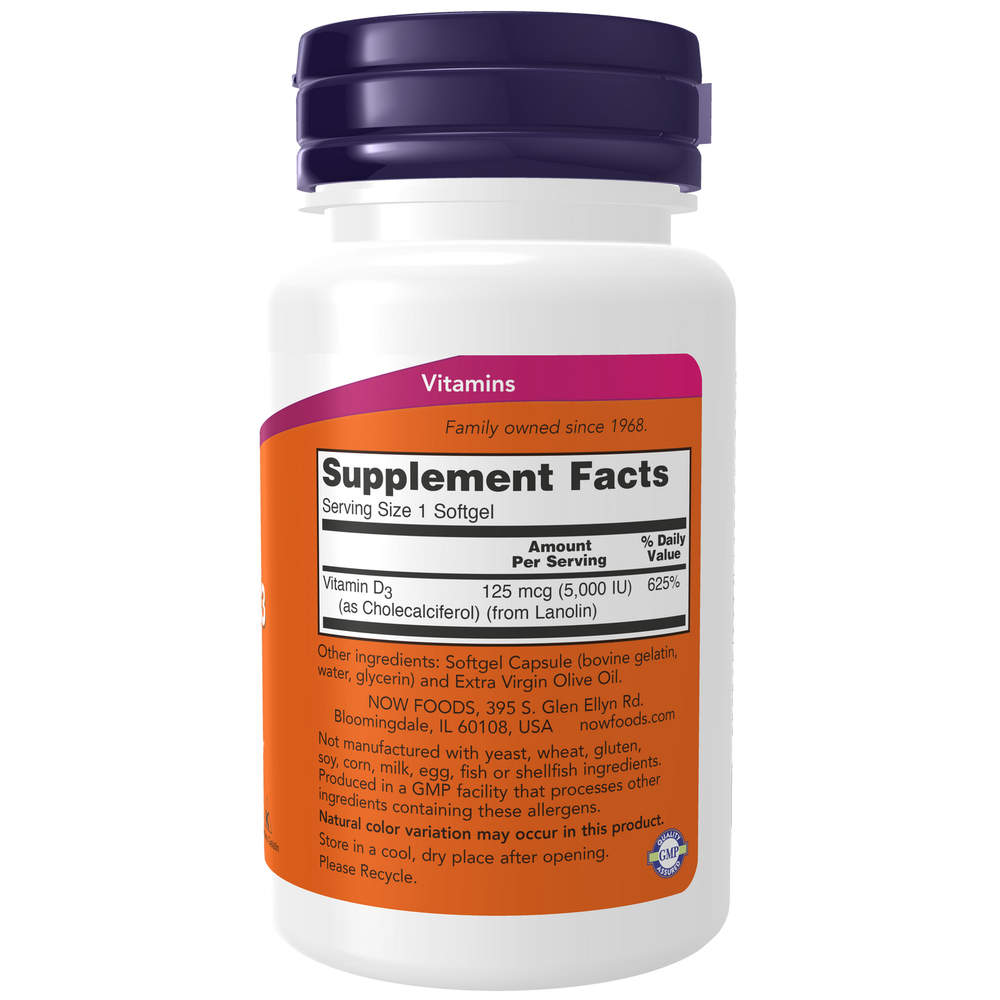 Vitamina D-3 5000 IU (120 softgels) / Vitamin D3 5000 IU