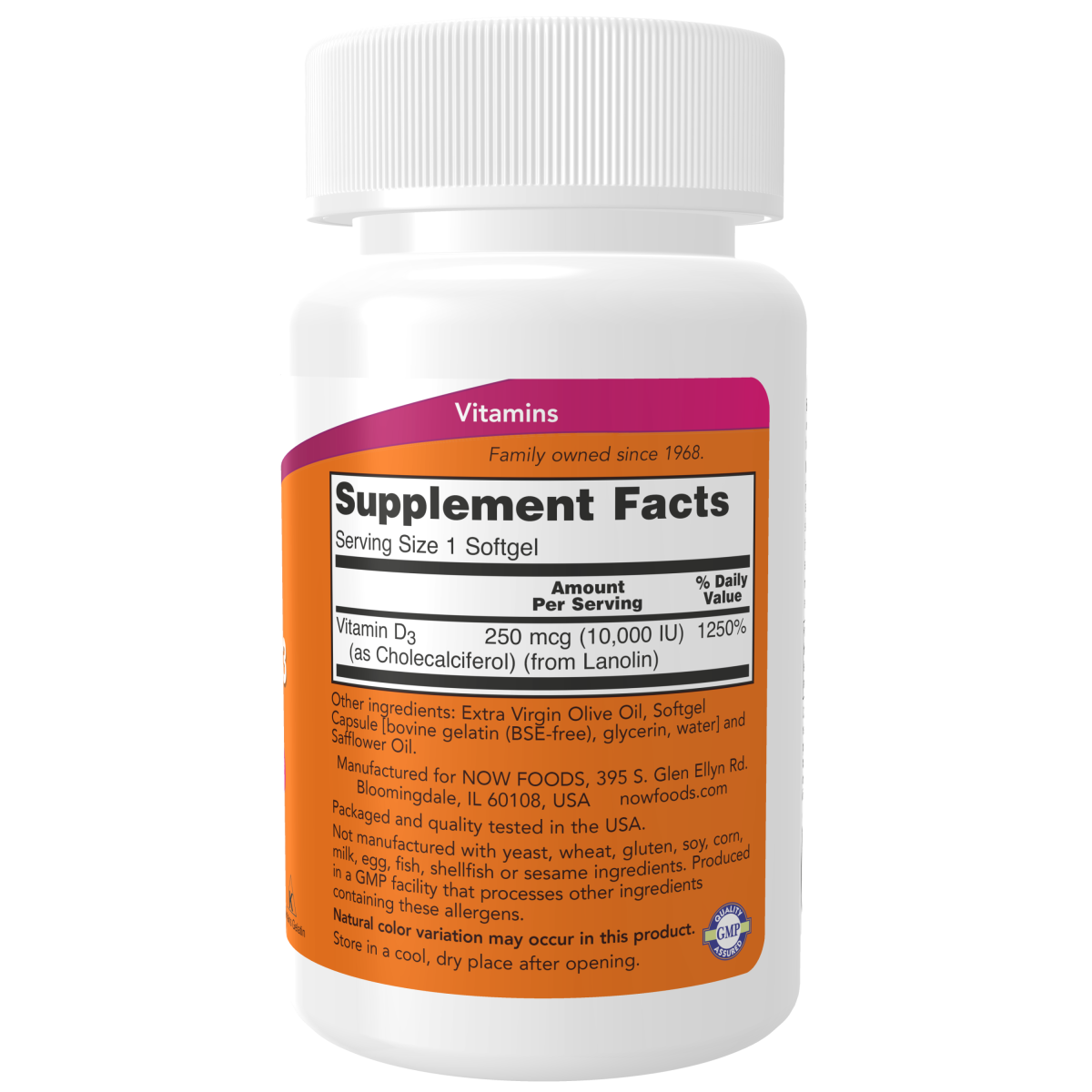 Vitamina D-3 10,000 UI (120 Softgels)/ Vitamin D-3 10,000 IU