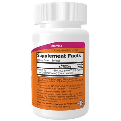 Vitamina D-3 10,000 UI (120 Softgels)/ Vitamin D-3 10,000 IU
