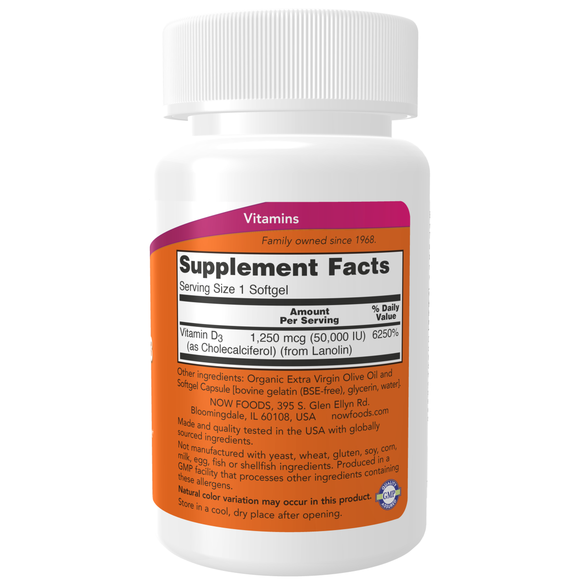 Vitamina D-3 50,000 UI (50 Softgels) / Vitamin D-3 50,000 IU
