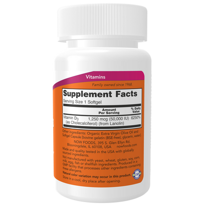Vitamina D-3 50,000 UI (50 Softgels) / Vitamin D-3 50,000 IU