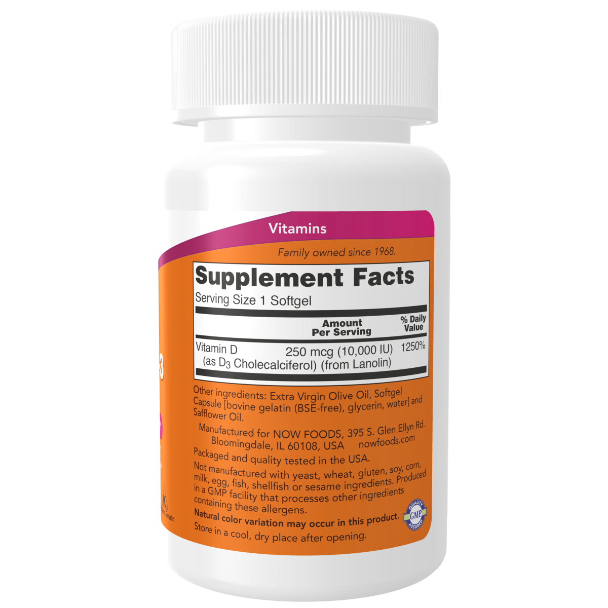 Vitamina D3 10,000 UI (30 softgels) / Vitamin D3 10,000 IU - 30 Softgels