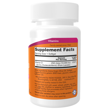 Vitamina D3 10,000 UI (30 softgels) / Vitamin D3 10,000 IU - 30 Softgels