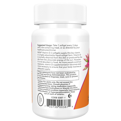 Vitamina D3 10,000 UI (30 softgels) / Vitamin D3 10,000 IU - 30 Softgels