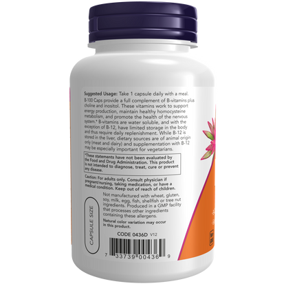 Vitamina B-100 (100 Veg Caps)/ Vitamin B-100