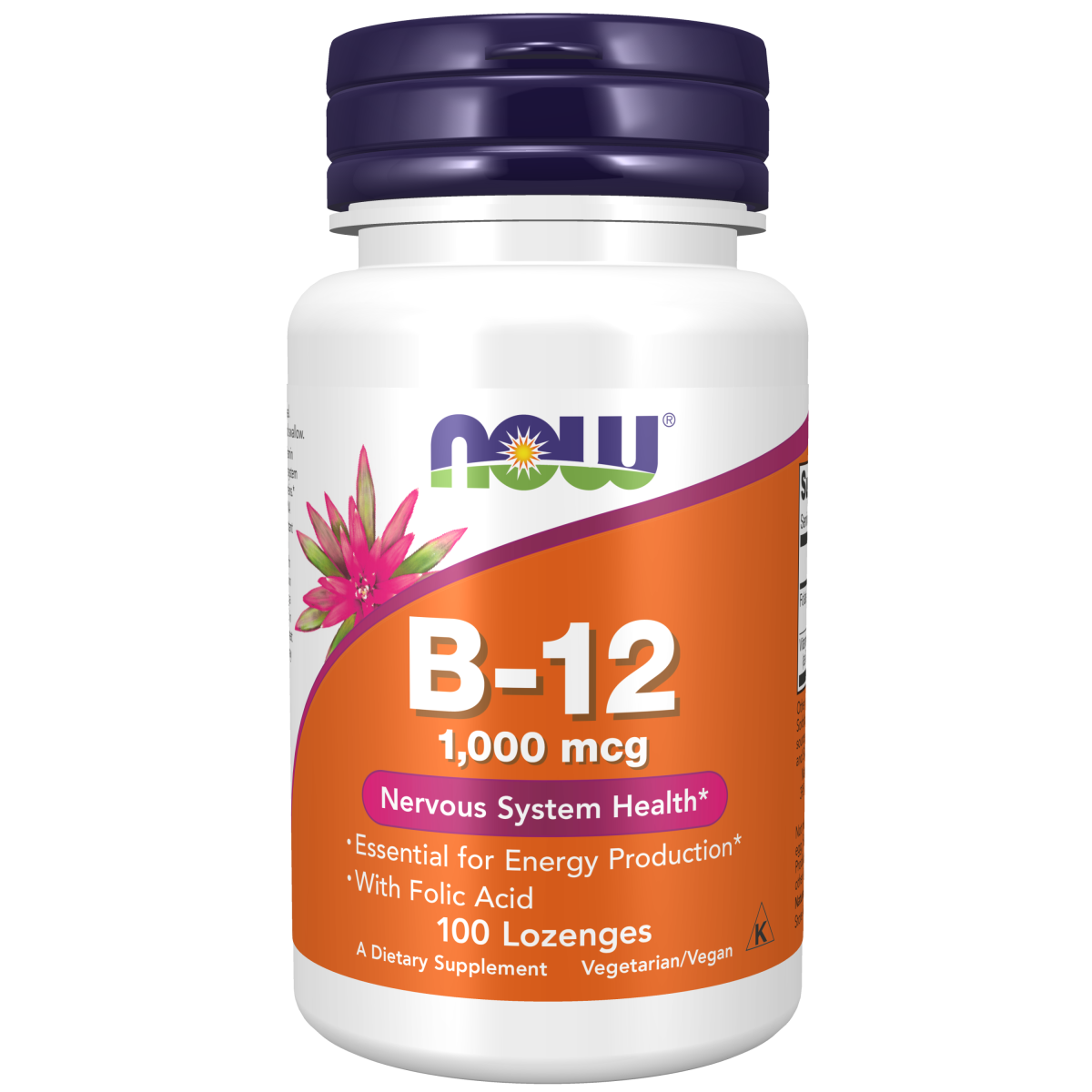 Vitamina B-12 1000 mcg (100 pastillas) / B-12 1000mcg (100 lozenges) NOW