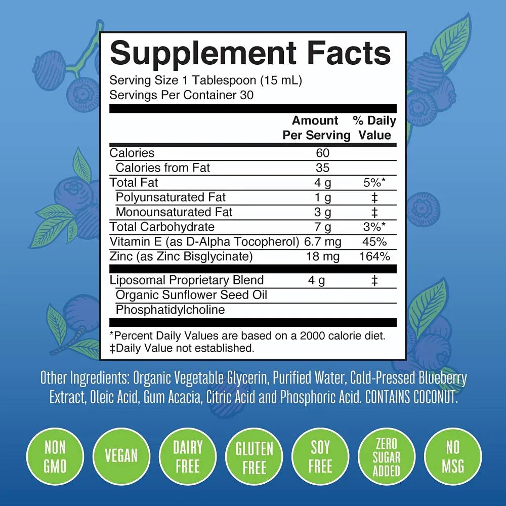 Zinc Liposomal Megadosis 426 ml / Zinc Liposomal, Blueberry, (15.22oz)