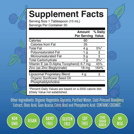 Zinc Liposomal Megadosis 426 ml / Zinc Liposomal, Blueberry, (15.22oz)