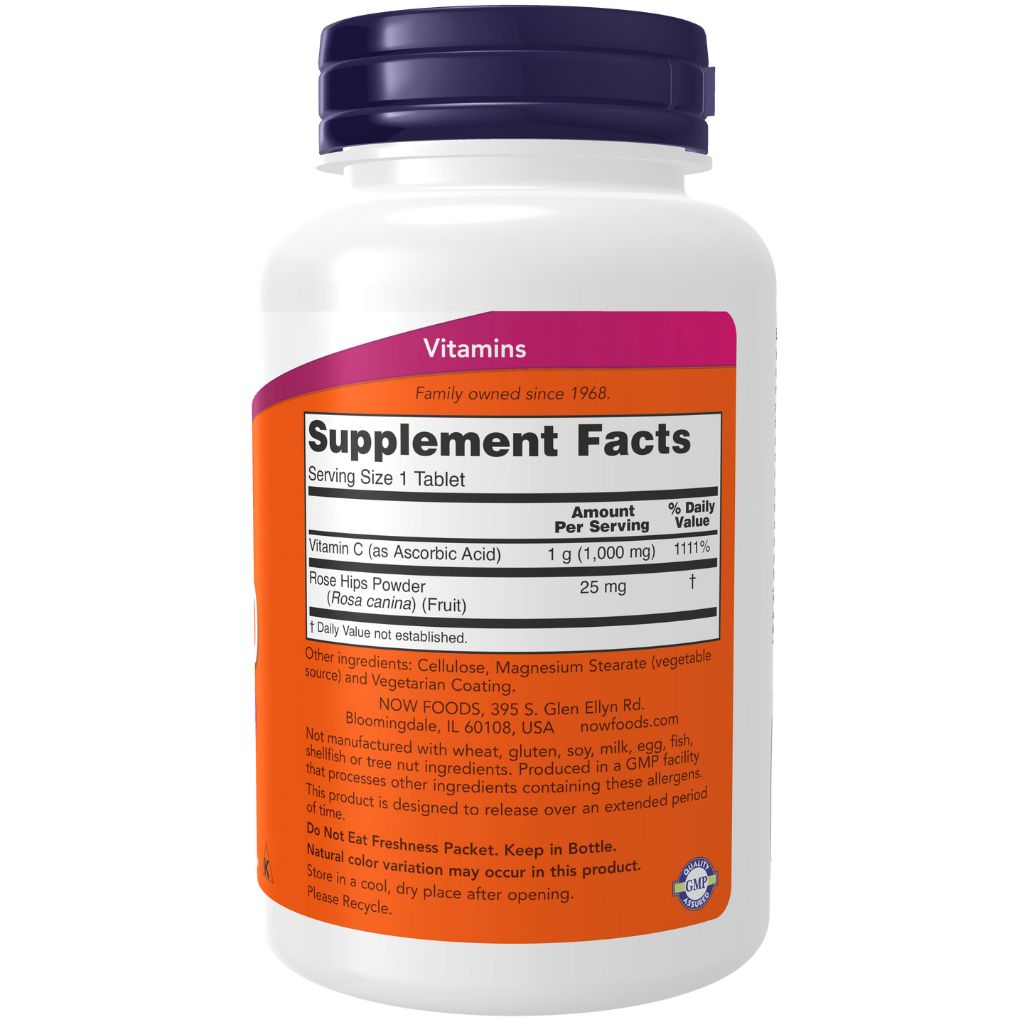 Vitamina C 1000mg con Escaramujo (100 tablets)/ Vitamin C-1000mg With Rose hips. LIBERACION SOSTENITA/ SUSTAINABLE RELEASE.