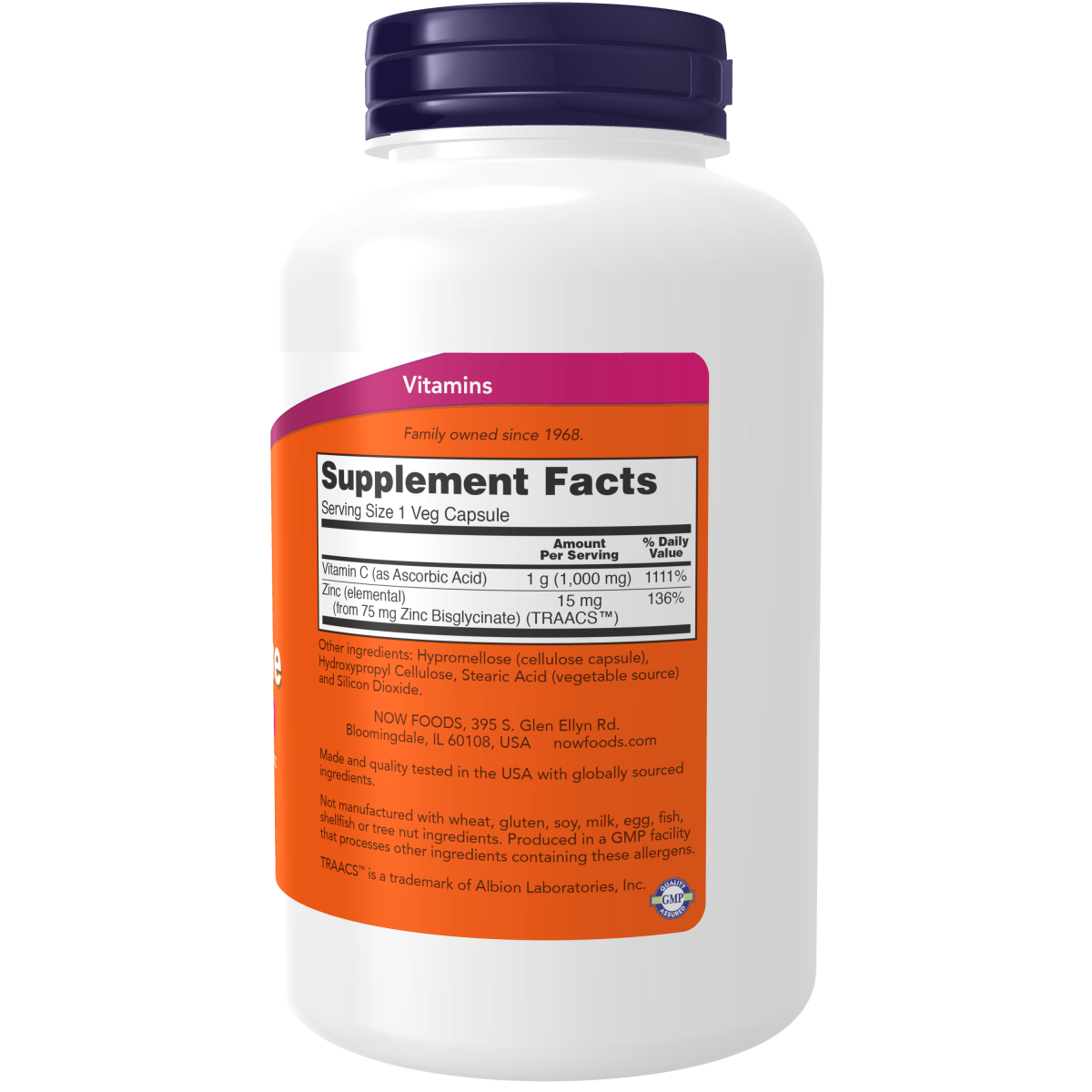 Inmune  Vit C-1000  & Zinc (180 Veg Caps) / Immune Vit C-1000 & ZINC