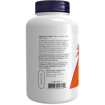 Inmune  Vit C-1000  & Zinc (180 Veg Caps) / Immune Vit C-1000 & ZINC