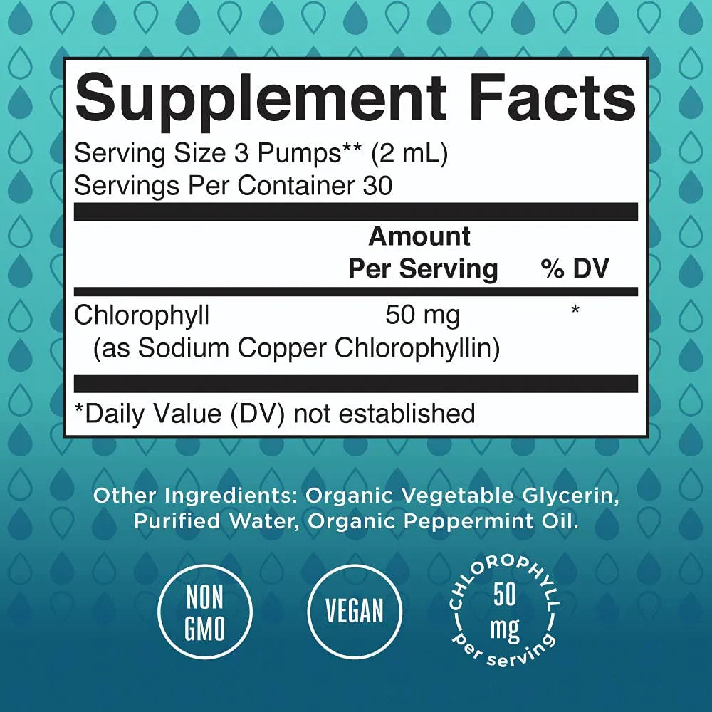 Gotas de clorofila líquida vegana (60ml) /Vegan Chlorophyll Liquid Drops 2 oz