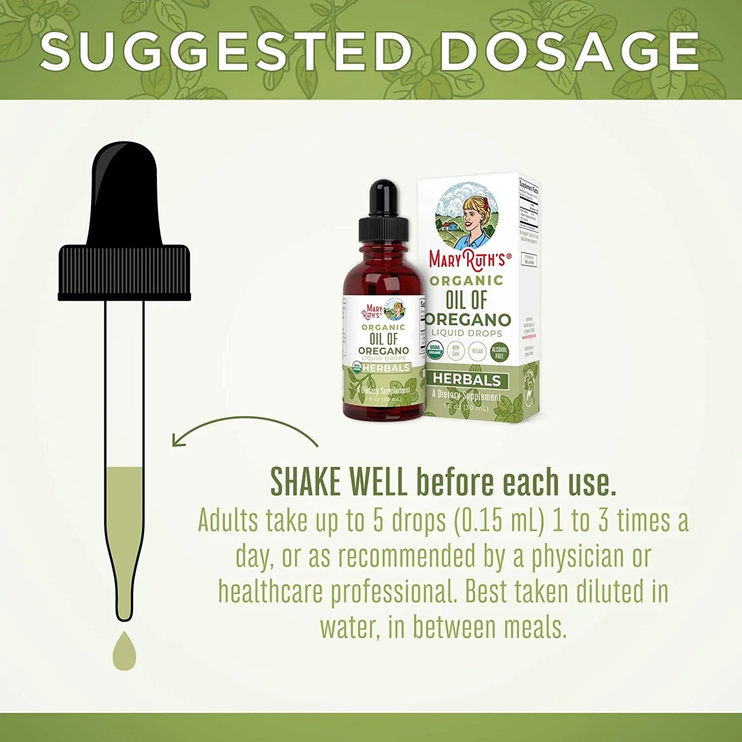 Gotas Líquidas de Aceite de Orégano Orgánico (30ml)/ Oil of Oregano Drops, Org, (1oz)
