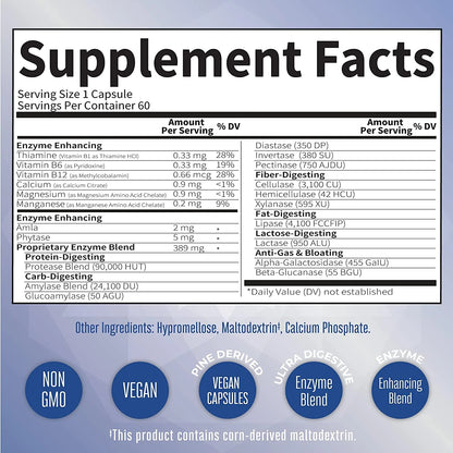 Enzimas Digestivas Ultra (60 capsulas) / Ultra Digestive Enzymes Capsules, Unflavored, (60ct)