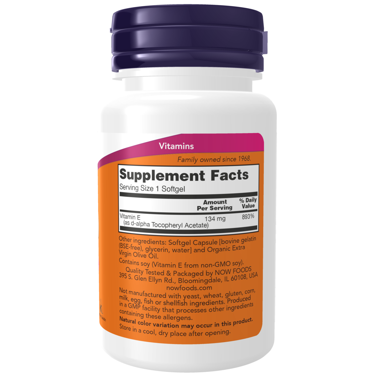 Vitamina E-200 D-Alfa Tocoferil (100 Softgels) / Vitamin E-200 D-Alpha Tocopheryl