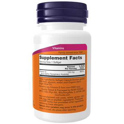 Vitamina E-200 D-Alfa Tocoferil (100 Softgels) / Vitamin E-200 D-Alpha Tocopheryl