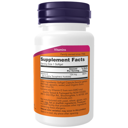 Vitamina E-200 D-Alfa Tocoferil (100 Softgels) / Vitamin E-200 D-Alpha Tocopheryl