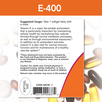 Vitamina E 400 IU (100 SFG) / Vitamin E-400 IU (100 SG)