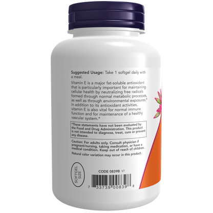 Vitamina E-400 D-Alfa Tocoferil (250 Softgels) / Vitamin E-400 D-Alpha Tocopheryl