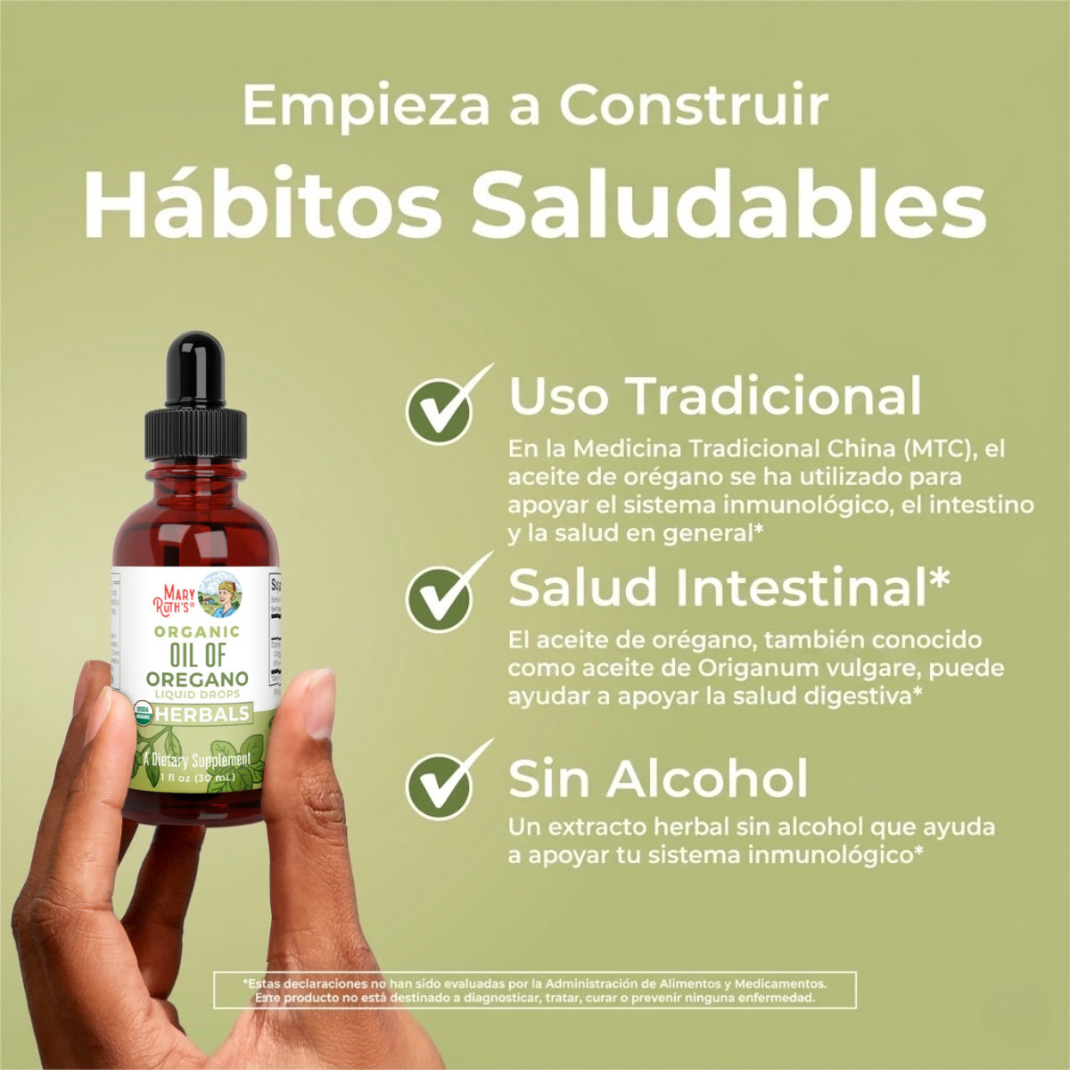 Gotas Líquidas de Aceite de Orégano Orgánico (30ml)/ Oil of Oregano Drops, Org, (1oz)