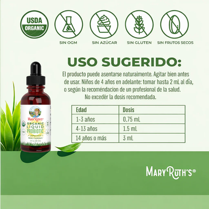 Probiótico Líquido Orgánico (60ml) / Probiotic Drops, Unflavored, Org, (2oz)