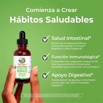 Probiótico Líquido Orgánico (60ml) / Probiotic Drops, Unflavored, Org, (2oz)