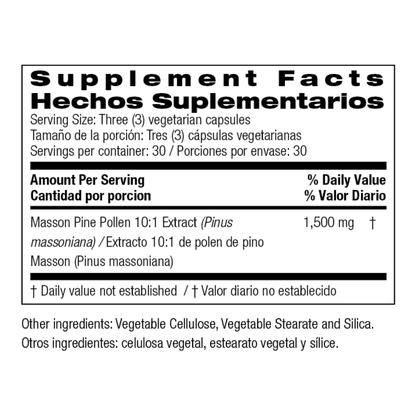 Polen De Pino 1,500 Mg (90 Capsulas), Bio Nutrition