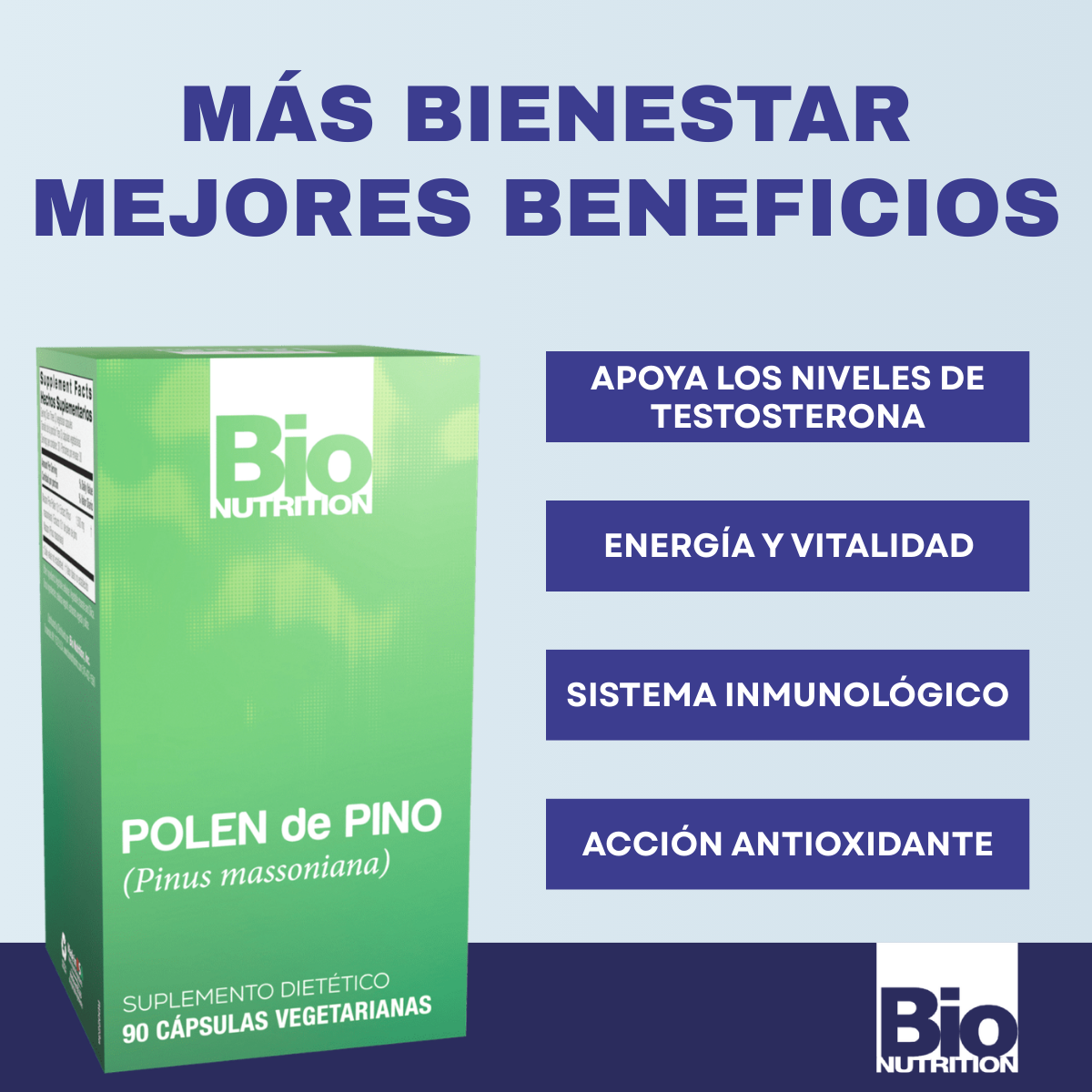 Polen De Pino 1,500 Mg (90 Capsulas), Bio Nutrition