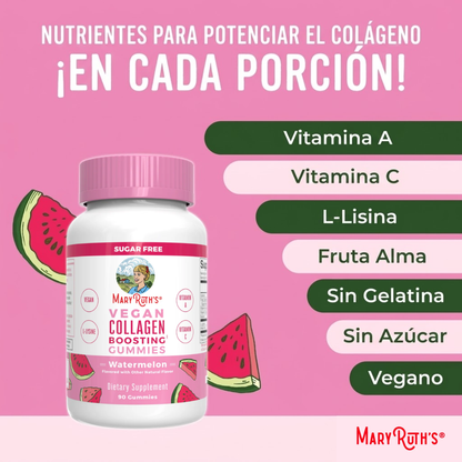 Gomitas potenciadoras de colágeno/ Collagen Boosting Gummies, Watermelon, 90 ct