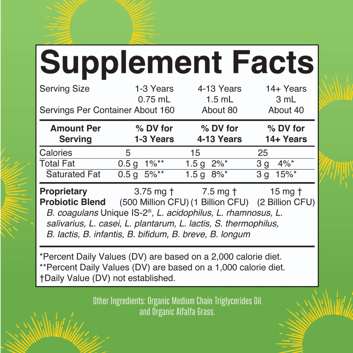 Probiótico Líquido Orgánico (120ml) / Probiotic Drops, Unflavored, Org, 4 oz