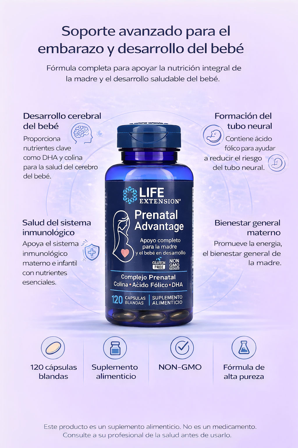 Complejo prenatal (120 caps blandas) / Prenatal Advantage (120 softgels)