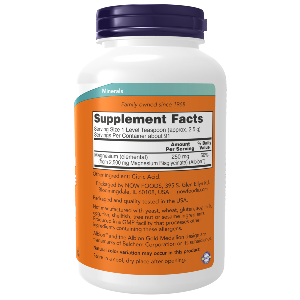Bisglicinato de magnesio en polvo 8oz (227g) / Magnesium Bisglycinate Powder 8 Oz
