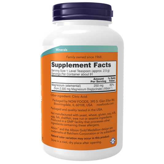 Bisglicinato de magnesio en polvo 8oz (227g) / Magnesium Bisglycinate Powder 8 Oz