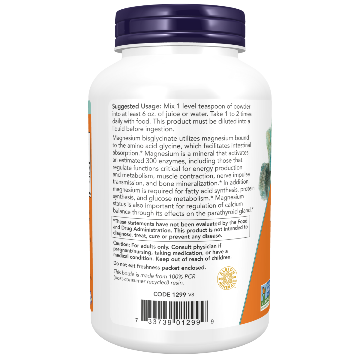 Bisglicinato de magnesio en polvo 8oz (227g) / Magnesium Bisglycinate Powder 8 Oz