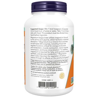 Bisglicinato de magnesio en polvo 8oz (227g) / Magnesium Bisglycinate Powder 8 Oz