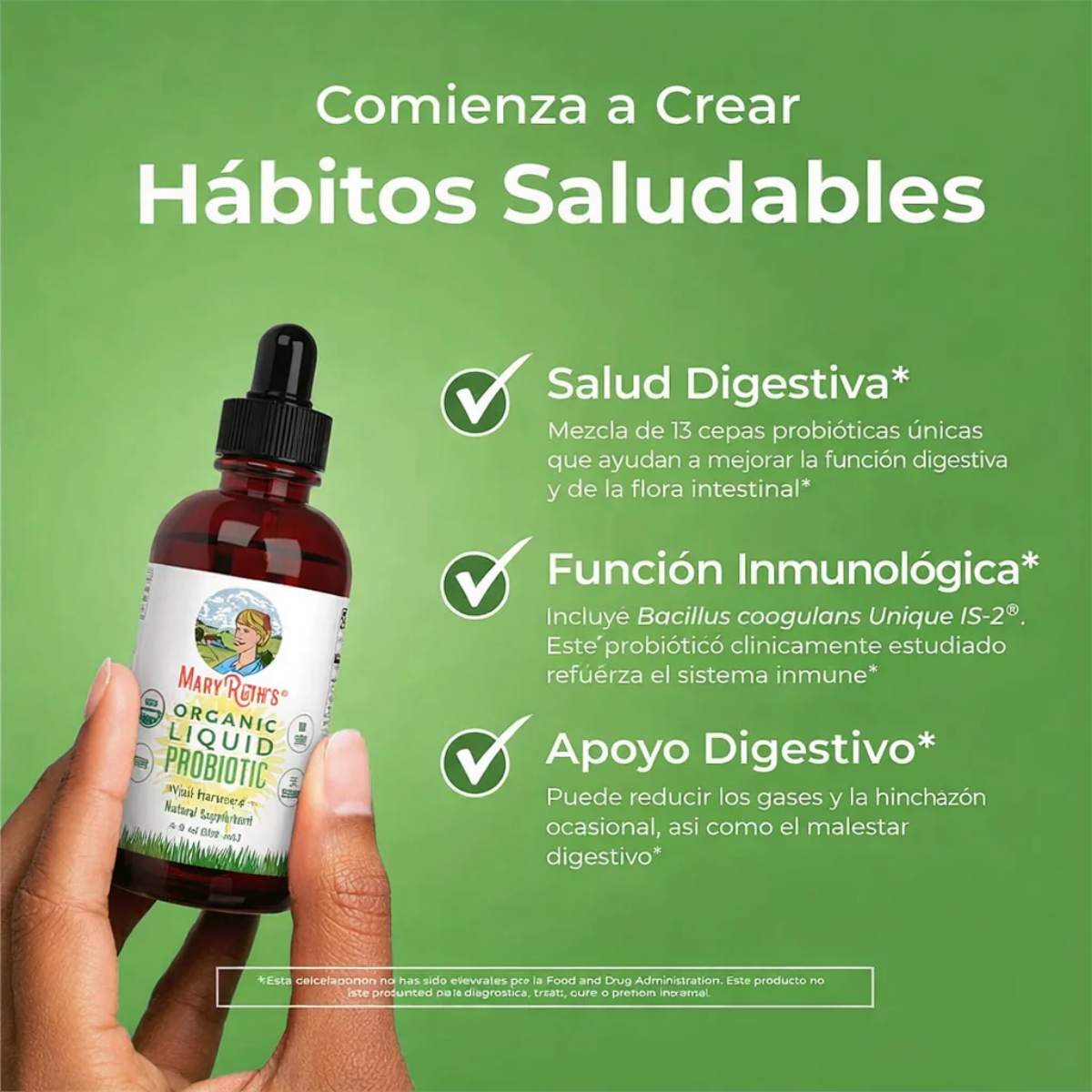 Probiótico Líquido Orgánico (120ml) / Probiotic Drops, Unflavored, Org, 4 oz