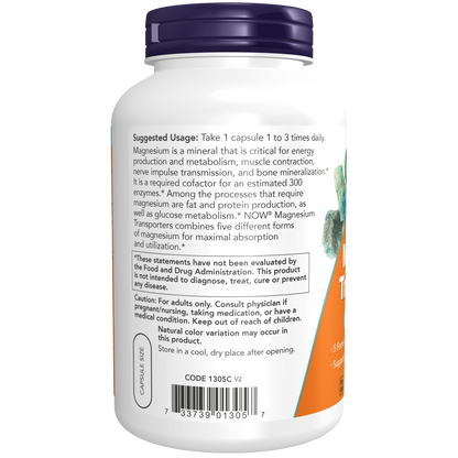 Cápsulas vegetales transportadoras de magnesio (180vcaps) / Magnesium Transporters Veg Capsules