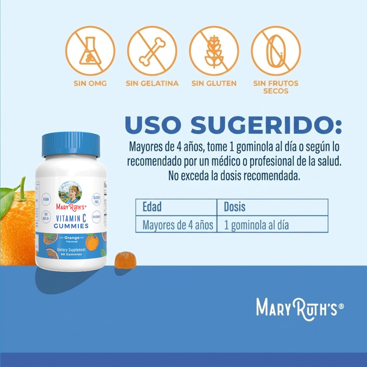 Vitamina C en gomitas (60 gomitas) / Vitamin C Gummies, Cherry Orange & Grape, (60t)