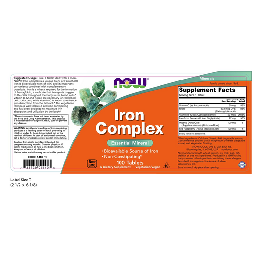 Hierro Complex 27mg (100 Tablets)/ Iron Complex. Bisglicinato. Sin estreñimiento.