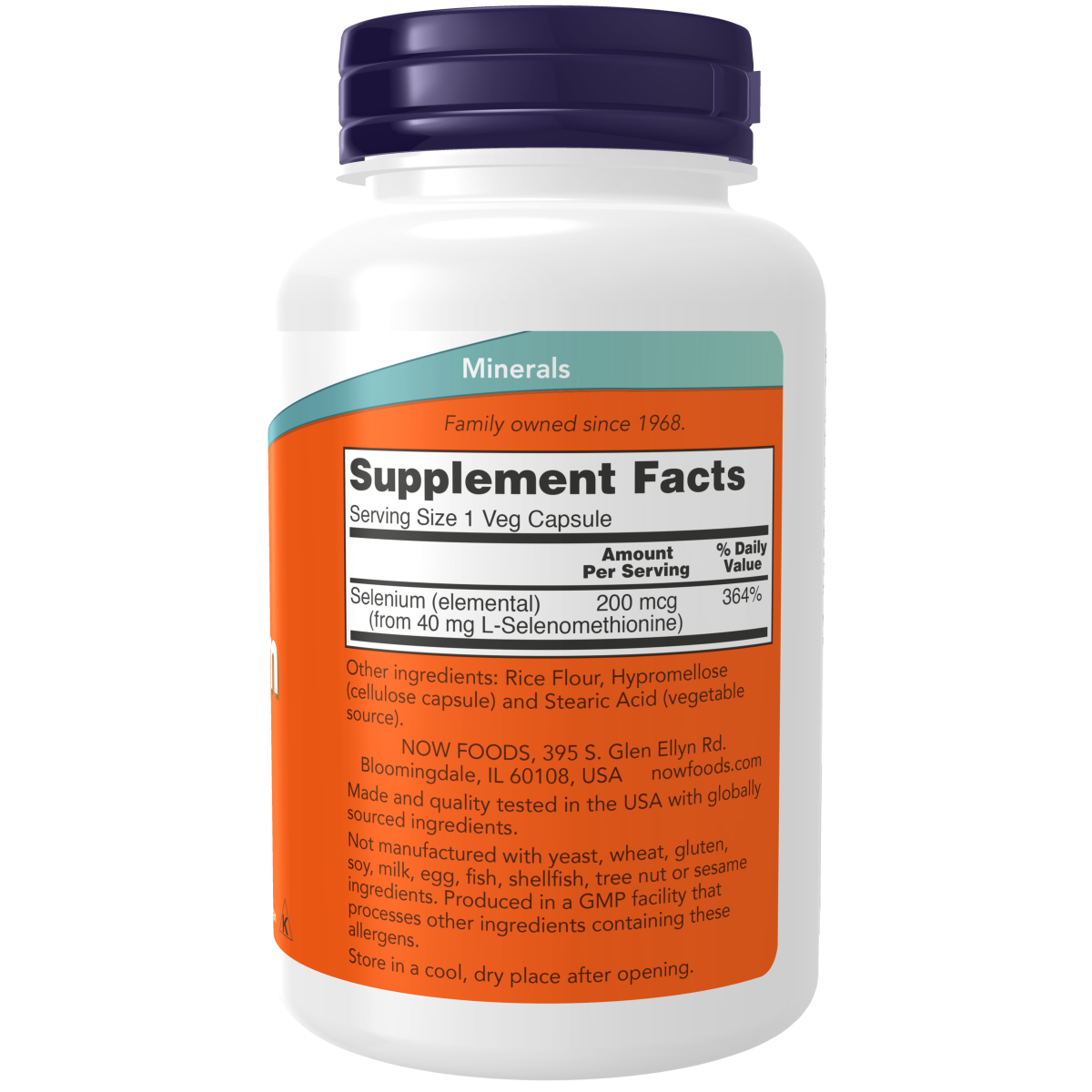 Selenio 200 mcg (180 Veg Capsules) /Selenium 200 mcg