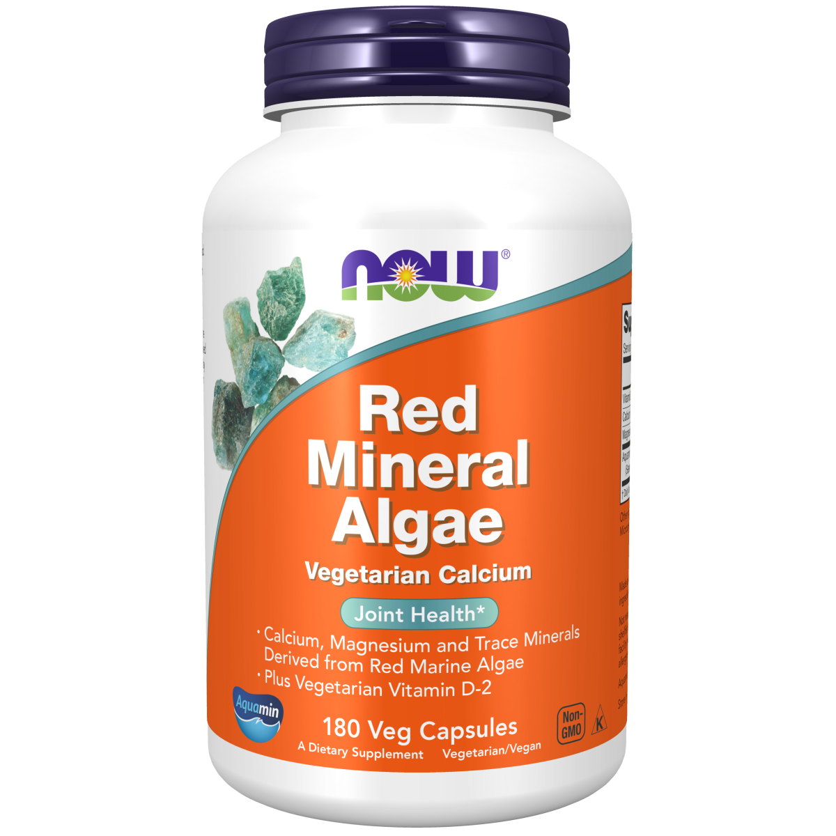 Calcio Vegetariano Algas Minerales Rojas (180 Veg CAPS) /Red Mineral Algae