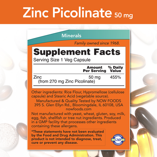 Zinc Picolinate 50 mg (60 Vegcaps)
