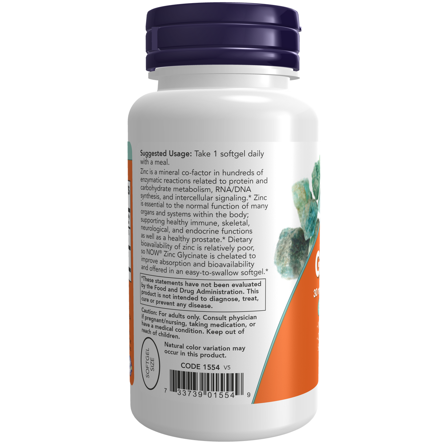 Zinc Glycinate 30mg (120 Softgels) zinc chelate
