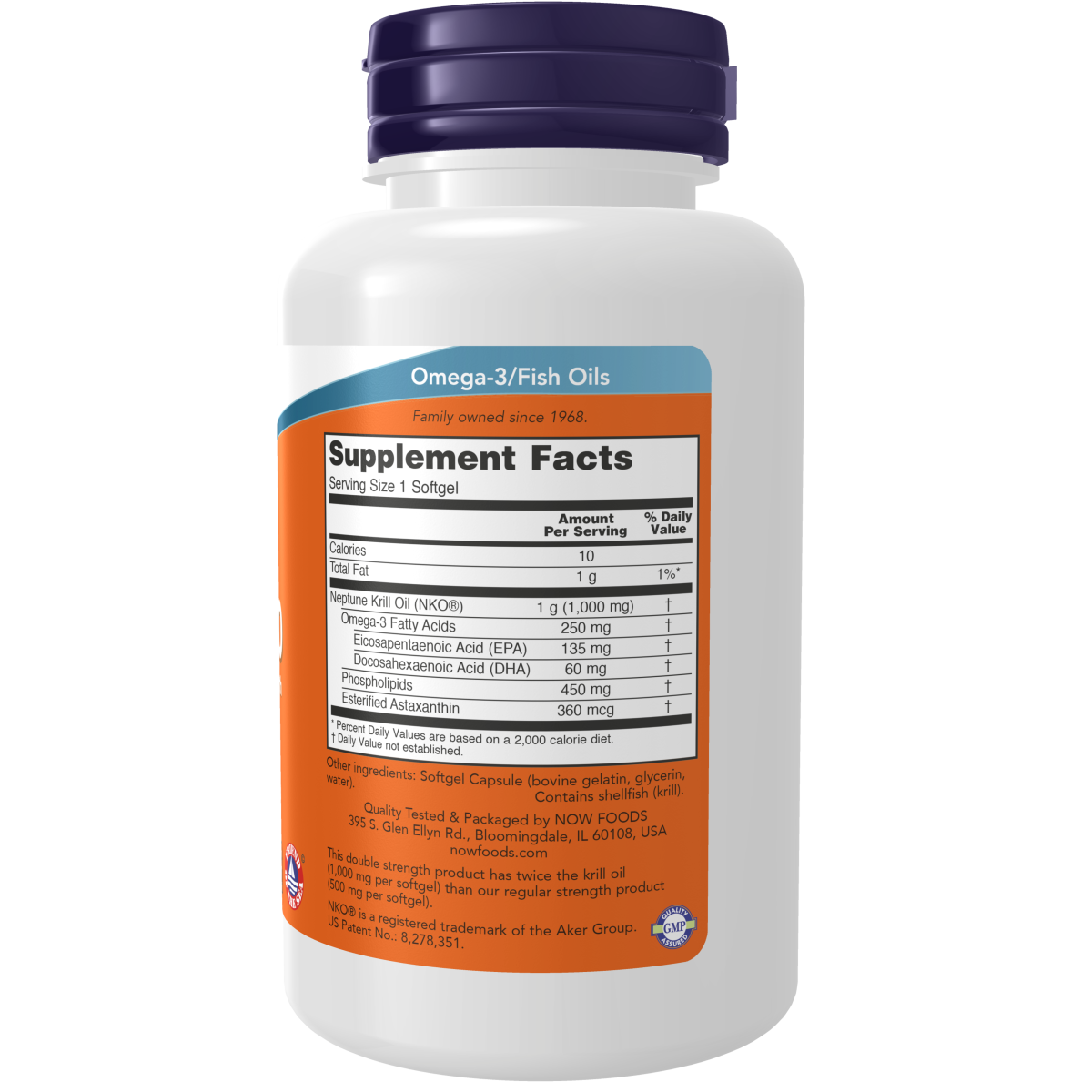 Krill doble potencia 1000 mg (60 Softgels) / Krill Double Strength 1000 mg