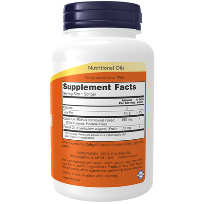 Aceite de Ricino 650 mg /Castor Oil 650 mg (120 Softgels)