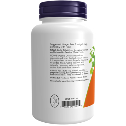 Aceite de Ajo 1500 mg / Garlic Oil 1500 mg (250 Softgels)