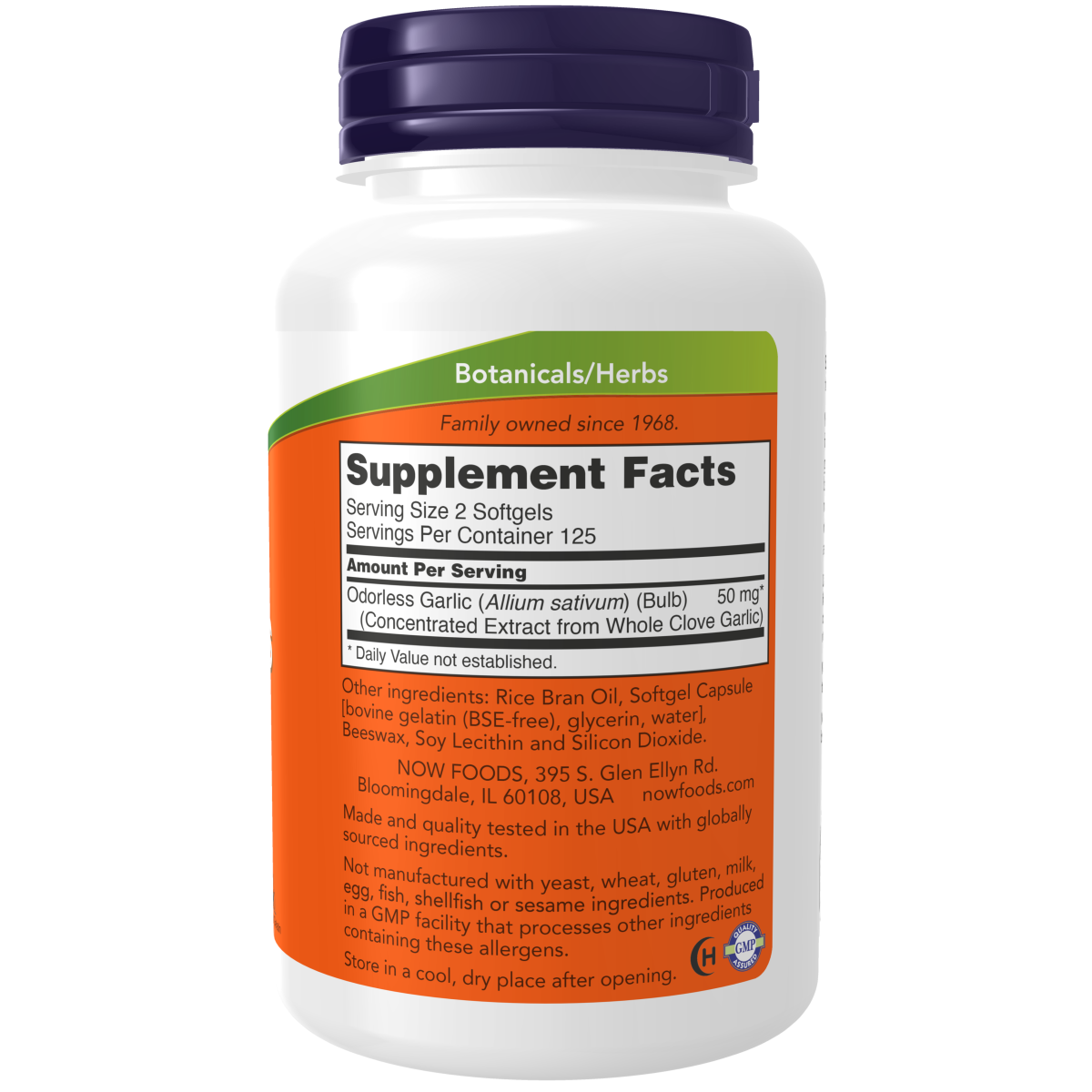 Ajo Inodoro concentrado del ajo entero 50mg (250 Softgels)/ Odorless Garlic Softgels